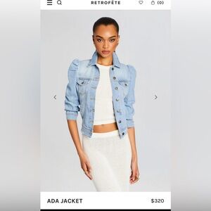 Retrofete size small never worn ADA jean jacket distressed style